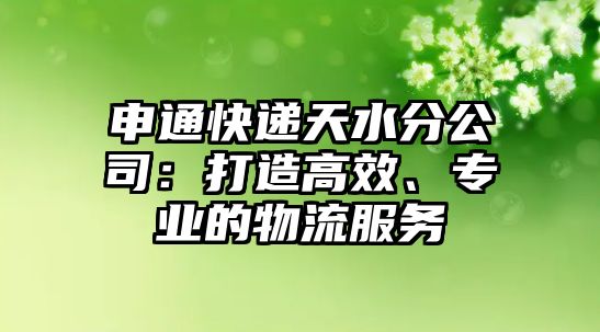 申通快遞天水分公司：打造高效、專業的物流服務