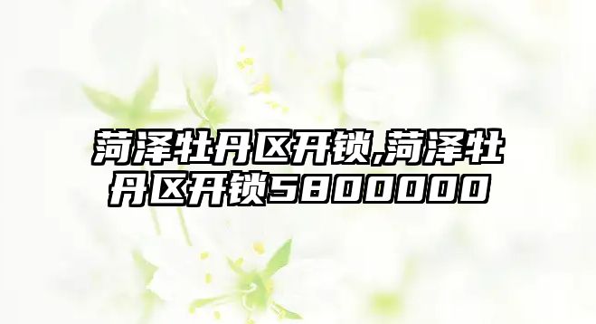 菏澤牡丹區開鎖,菏澤牡丹區開鎖5800000