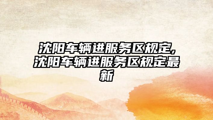 沈陽車輛進(jìn)服務(wù)區(qū)規(guī)定,沈陽車輛進(jìn)服務(wù)區(qū)規(guī)定最新