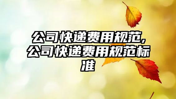 公司快遞費用規范,公司快遞費用規范標準