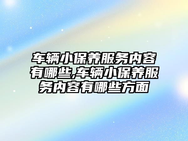 車輛小保養服務內容有哪些,車輛小保養服務內容有哪些方面