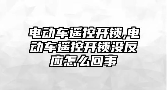 電動車遙控開鎖,電動車遙控開鎖沒反應怎么回事