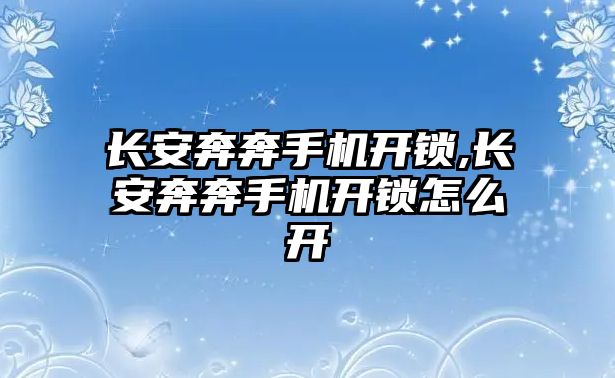 長安奔奔手機開鎖,長安奔奔手機開鎖怎么開