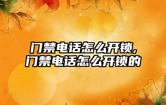 門禁電話怎么開鎖,門禁電話怎么開鎖的