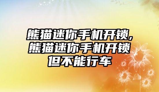 熊貓迷你手機開鎖,熊貓迷你手機開鎖但不能行車