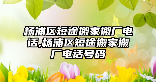 楊浦區短途搬家搬廠電話,楊浦區短途搬家搬廠電話號碼