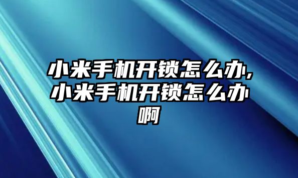 小米手機(jī)開鎖怎么辦,小米手機(jī)開鎖怎么辦啊