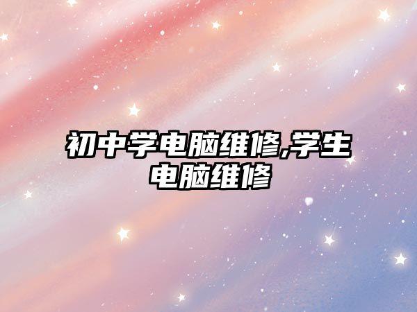 初中學電腦維修,學生電腦維修