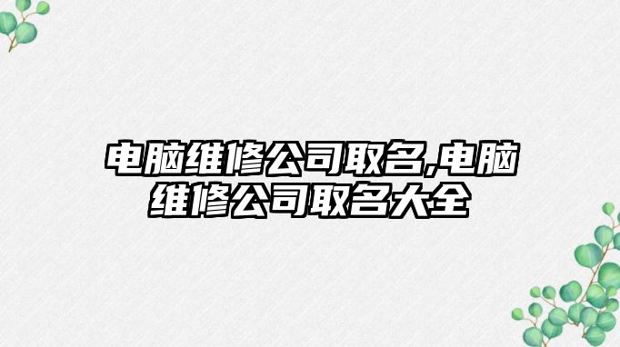 電腦維修公司取名,電腦維修公司取名大全