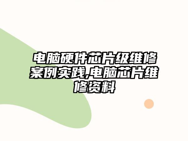 電腦硬件芯片級維修案例實踐,電腦芯片維修資料