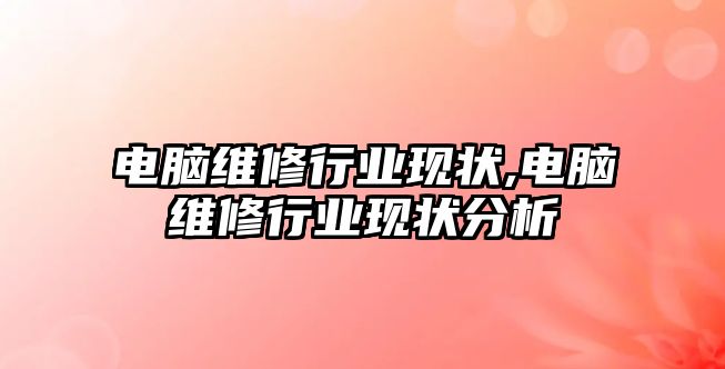 電腦維修行業現狀,電腦維修行業現狀分析