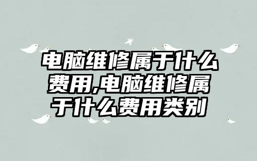 電腦維修屬于什么費用,電腦維修屬于什么費用類別