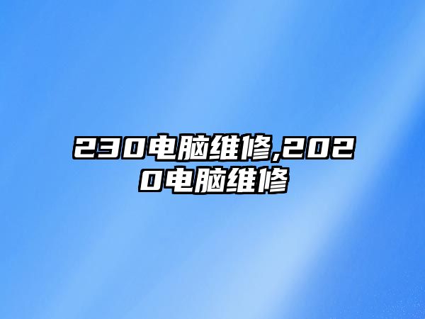 230電腦維修,2020電腦維修