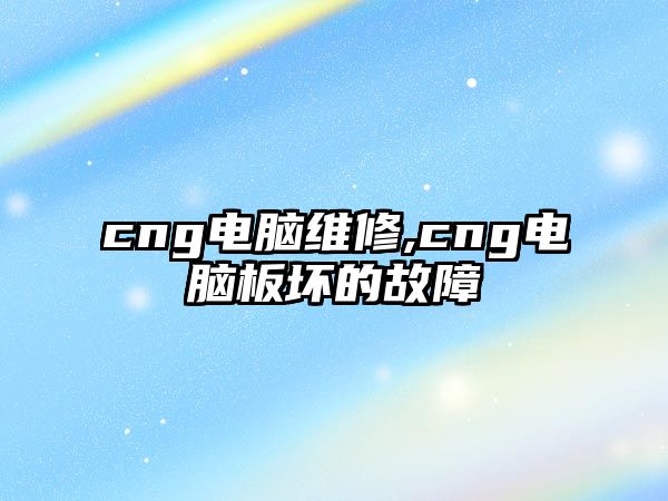 cng電腦維修,cng電腦板壞的故障