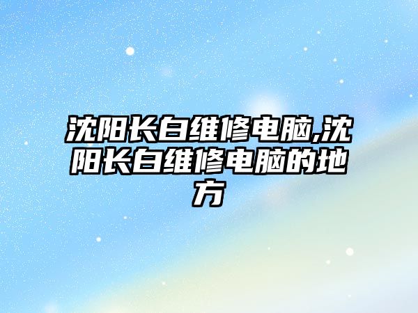 沈陽長白維修電腦,沈陽長白維修電腦的地方