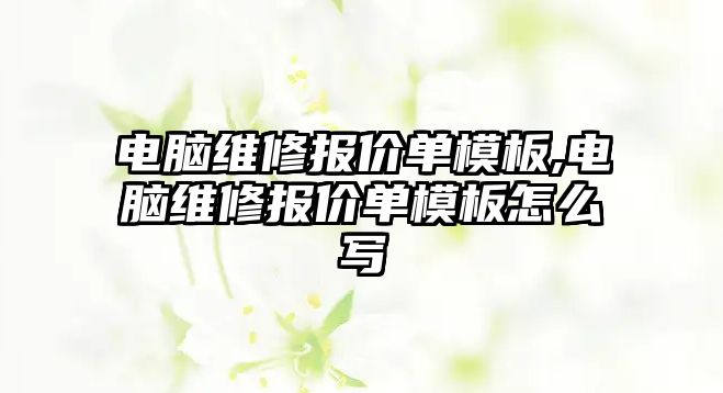 電腦維修報價單模板,電腦維修報價單模板怎么寫