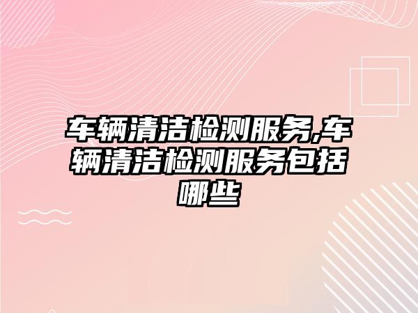 車輛清潔檢測服務,車輛清潔檢測服務包括哪些