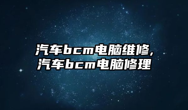 汽車bcm電腦維修,汽車bcm電腦修理