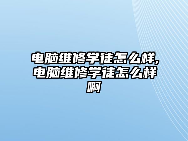 電腦維修學徒怎么樣,電腦維修學徒怎么樣啊