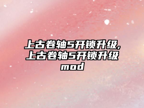 上古卷軸5開鎖升級,上古卷軸5開鎖升級mod