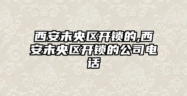 西安未央?yún)^(qū)開鎖的,西安未央?yún)^(qū)開鎖的公司電話