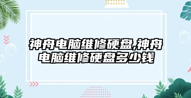 神舟電腦維修硬盤,神舟電腦維修硬盤多少錢