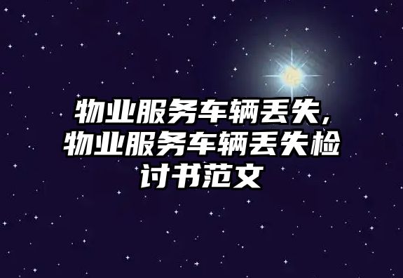 物業(yè)服務(wù)車輛丟失,物業(yè)服務(wù)車輛丟失檢討書范文