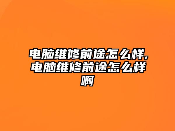 電腦維修前途怎么樣,電腦維修前途怎么樣啊