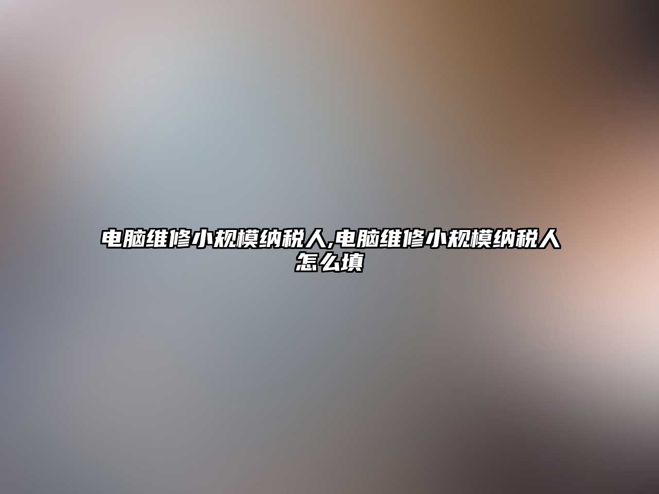 電腦維修小規模納稅人,電腦維修小規模納稅人怎么填