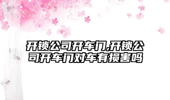 開鎖公司開車門,開鎖公司開車門對車有損害嗎