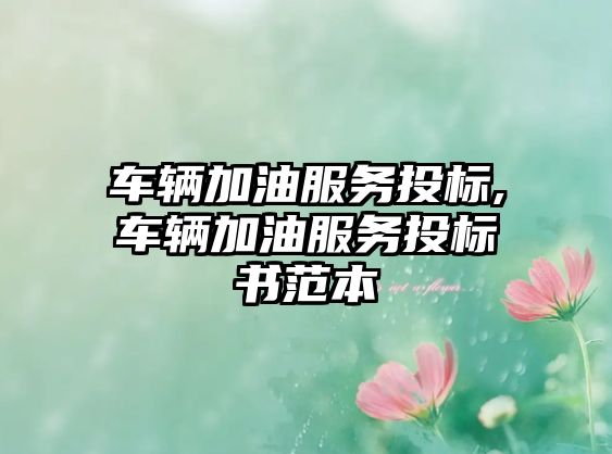 車輛加油服務(wù)投標,車輛加油服務(wù)投標書范本