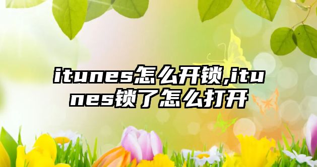 itunes怎么開(kāi)鎖,itunes鎖了怎么打開(kāi)