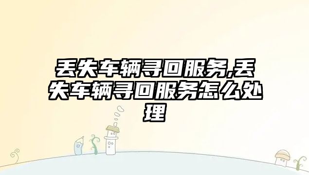 丟失車輛尋回服務,丟失車輛尋回服務怎么處理