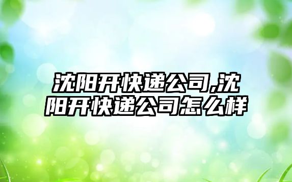 沈陽開快遞公司,沈陽開快遞公司怎么樣