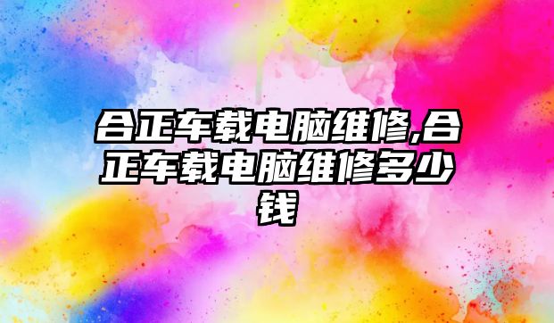 合正車載電腦維修,合正車載電腦維修多少錢