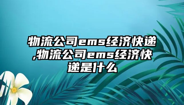 物流公司ems經濟快遞,物流公司ems經濟快遞是什么