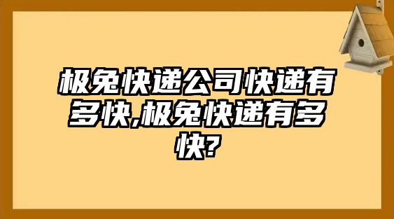 極兔快遞公司快遞有多快,極兔快遞有多快?