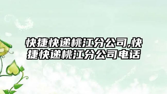 快捷快遞桃江分公司,快捷快遞桃江分公司電話