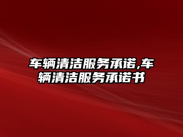 車輛清潔服務承諾,車輛清潔服務承諾書