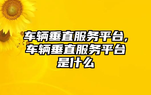 車輛垂直服務平臺,車輛垂直服務平臺是什么