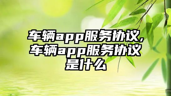 車(chē)輛app服務(wù)協(xié)議,車(chē)輛app服務(wù)協(xié)議是什么