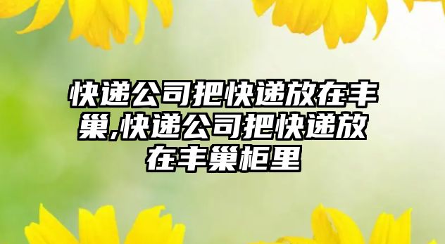 快遞公司把快遞放在豐巢,快遞公司把快遞放在豐巢柜里