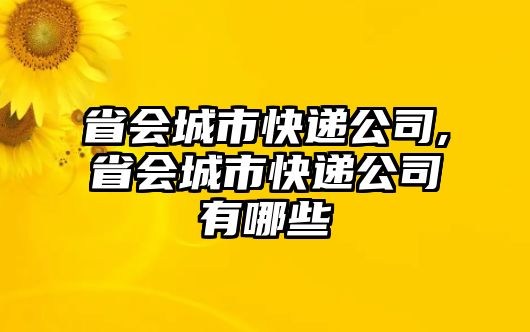 省會城市快遞公司,省會城市快遞公司有哪些