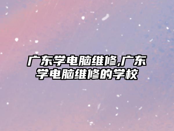 廣東學電腦維修,廣東學電腦維修的學校