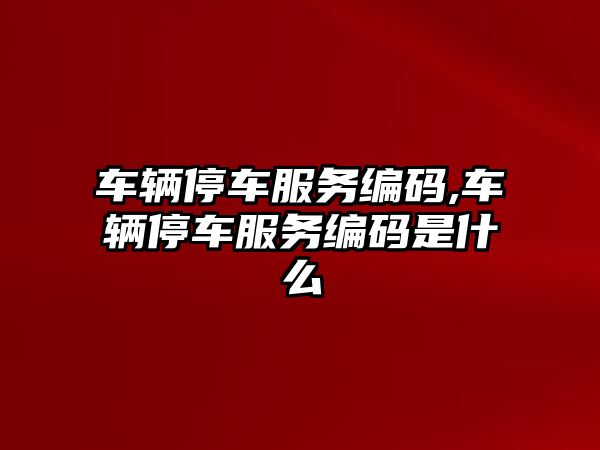 車輛停車服務編碼,車輛停車服務編碼是什么