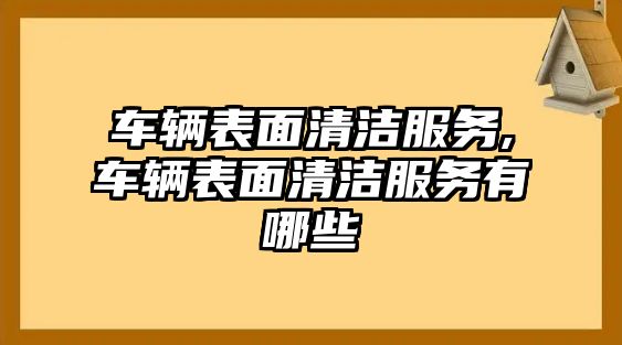 車輛表面清潔服務,車輛表面清潔服務有哪些