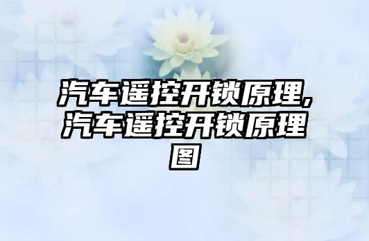 汽車遙控開鎖原理,汽車遙控開鎖原理圖