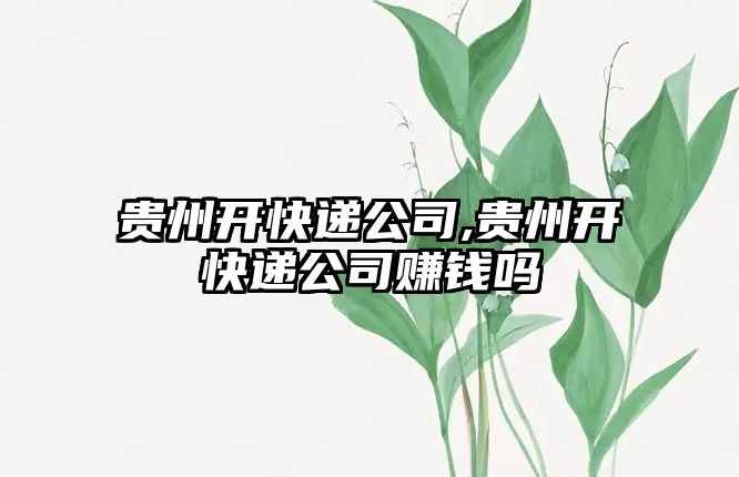 貴州開快遞公司,貴州開快遞公司賺錢嗎