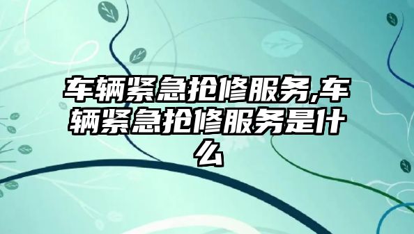 車輛緊急搶修服務,車輛緊急搶修服務是什么