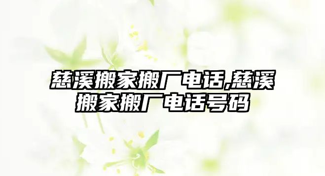 慈溪搬家搬廠電話,慈溪搬家搬廠電話號碼